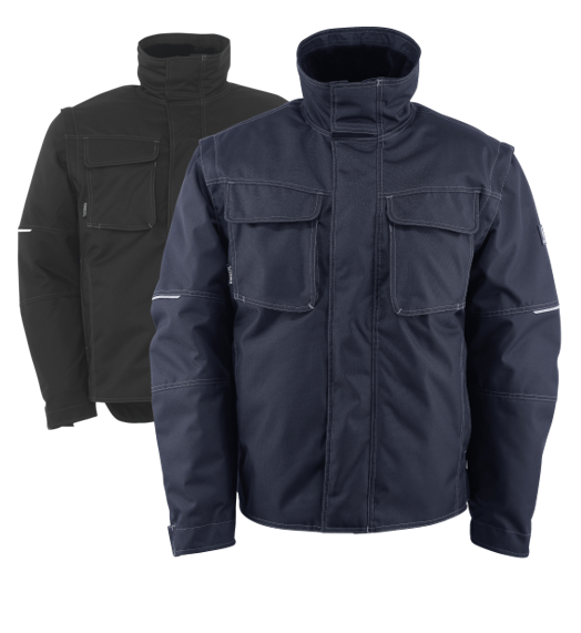 Zwei Pilotjacken in blau und schwarz